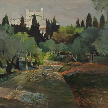 Raffaele de Rosa "Collinaia - Livorno" olio su tela cm.40x60 con cornice.